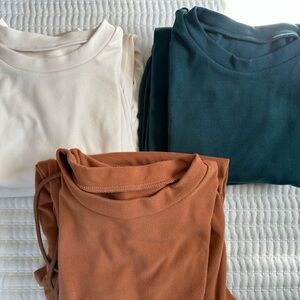 Bundle: 3 sets of women lounge set short sleeve and high waisted jogger Small